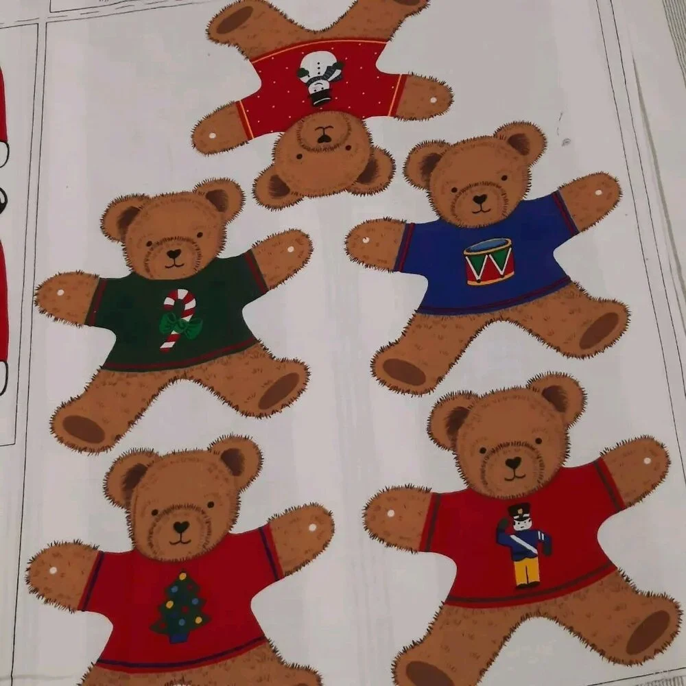 Fabric Double Panel Kid Craft Bear Santa Toy Soldier Garland Christmas New